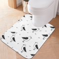 thumbnail image 1 of Toilet Rug U-Shaped Bathroom Rugs Non-Slip Soft Plush Machine Washable Contour Bath Mat Line Seagull Bird 24x20, 1 of 9