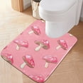 thumbnail image 1 of Toilet Rug U-Shaped Bathroom Rugs Non-Slip Soft Plush Machine Washable Contour Bath Mat Mushroom 24x20, 1 of 9