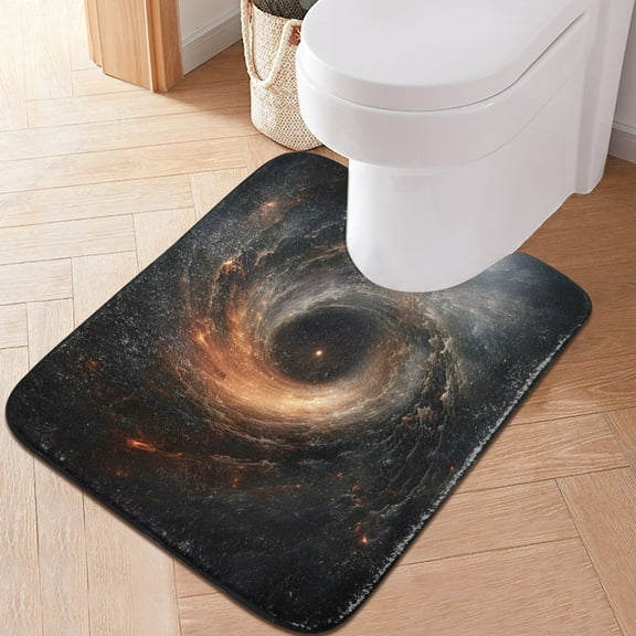 Toilet Rug U-Shaped Bathroom Rugs Non-Slip Soft Plush Machine Washable Contour Bath Mat Nebula Swirling 24x20