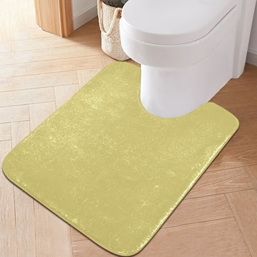 Toilet Rug U-Shaped Bathroom Rugs Non-Slip Soft Plush Machine Washable Contour Bath Mat Olive Green 24x20
