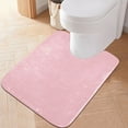 thumbnail image 1 of Toilet Rug U-Shaped Bathroom Rugs Non-Slip Soft Plush Machine Washable Contour Bath Mat Pale Pink 24x20, 1 of 9