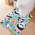 thumbnail image 1 of Toilet Rug U-Shaped Bathroom Rugs Non-Slip Soft Plush Machine Washable Contour Bath Mat Panda Cup Rainbow Leaf 24x20, 1 of 9