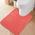 thumbnail image 1 of Toilet Rug U-Shaped Bathroom Rugs Non-Slip Soft Plush Machine Washable Contour Bath Mat Plain Red 24x20, 1 of 9