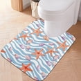 thumbnail image 1 of Toilet Rug U-Shaped Bathroom Rugs Non-Slip Soft Plush Machine Washable Contour Bath Mat Shells Starfish on Wave 24x20, 1 of 9