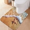 thumbnail image 1 of Toilet Rug U-Shaped Bathroom Rugs Non-Slip Soft Plush Machine Washable Contour Bath Mat Starfish on Beach 24x20, 1 of 9