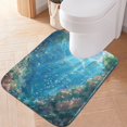 thumbnail image 1 of Toilet Rug U-Shaped Bathroom Rugs Non-Slip Soft Plush Machine Washable Contour Bath Mat Summer Undersea Landscape 24x20, 1 of 9