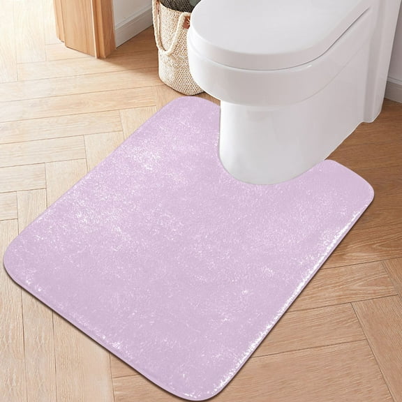 Toilet Rug U-Shaped Bathroom Rugs Non-Slip Soft Plush Machine Washable Contour Bath Mat Taro Purple 24x20