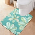 thumbnail image 1 of Toilet Rug U-Shaped Bathroom Rugs Non-Slip Soft Plush Machine Washable Contour Bath Mat Watercolor Daisy Flowers 24x20, 1 of 9