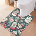 thumbnail image 1 of Toilet Rug U-Shaped Bathroom Rugs Non-Slip Soft Plush Machine Washable Contour Bath Mat Winter Mittens and Snow 24x20, 1 of 9