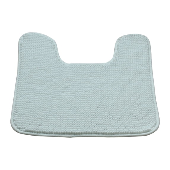 Toilet Rug U Shaped, Non Slip Absorbent Chenille Bath Mat, Soft Plush Washable Toilet Mat for Bathroom, Quick Dry Low Pile Contour Rug 19.7"x15.7"