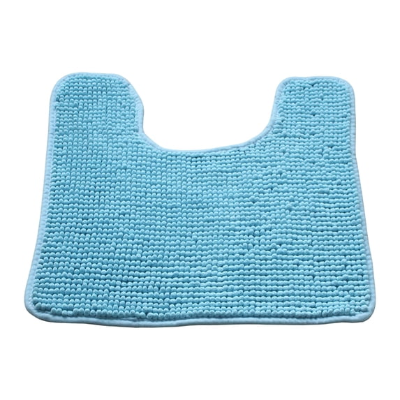 Toilet Rug U Shaped, Non Absorbent Chenille Bath Mat, Soft Plush Washable Toilet Mat for Bathroom, Quick Dry Low Pile Contour Rug 19.7"x15.7"