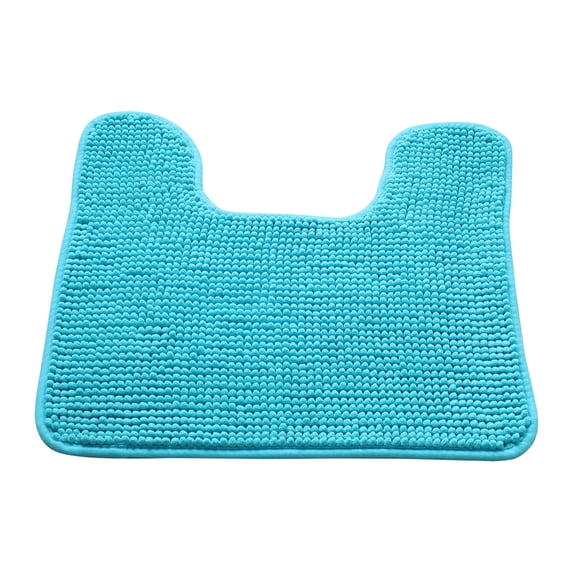 Toilet Rug U Shaped, Non Absorbent Chenille Bath Mat, Soft Plush Washable Toilet Mat for Bathroom, Quick Dry Low Pile Contour Rug 19.7"x15.7"