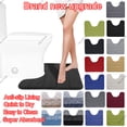 thumbnail image 1 of Toilet Rug U Shaped Washable 16x20 Inch - Non Slip Bathroom Rugs for Toilet, Absorbent Chenille & Quick Dry, Contour Bath Mat, Green by PALIFEUR, 1 of 7