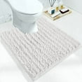 thumbnail image 1 of Toilet Rugs U Shaped 24x20, Soft Comfortable Absorbent Chenille Toilet Mat for Bathroom Floor, Non-Slip Contour Bathroom Rugs for Toilet, Dry Quickly Machine Washable, White, 1 of 4