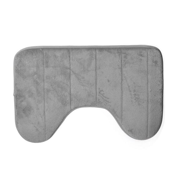 Toilet Rugs U Shaped, Absorbent Microfiber Contour Bath Mats for Bathroom Floor, Anti-Slip Machine Wash Dry, 24'' x 16''