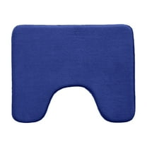 Toilet Rugs U Shaped Bathroom Rug,Machine Washable Non Slip Quick Dry Super Absorbent Ultra Thin Toilet Mats for Bathroom Toilet,15.7x19.6in(Blue)