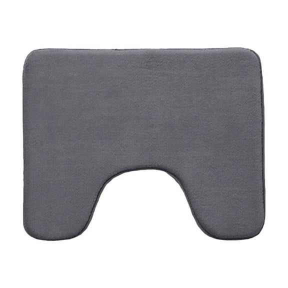 Toilet Rugs U Shaped Bathroom Rug - Machine Washable Non Slip Quick Dry Super Absorbent Ultra Thin Toilet Mats for Bathroom Toilet, Gray, 19.6x15.7"