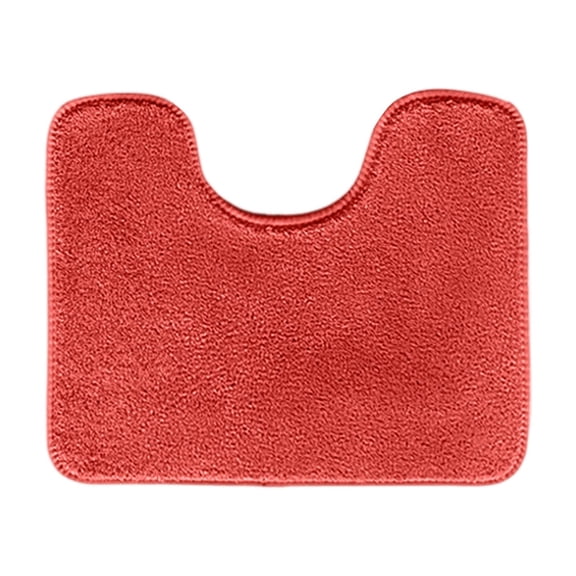 Toilet Rugs U Shaped Washable, 15.8"*19.7" Contour Bath Rugs for Toilet, Luxury Soft Microfiber U-Shaped Toilet Rug, Non Slip Absorbent Machine Washable Bathroom Mat for Toilet(Red)