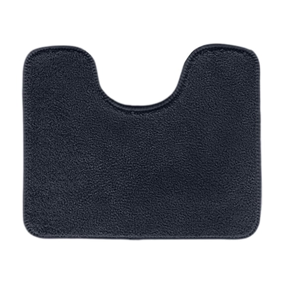 Toilet Rugs U Shaped Washable, 15.8"*19.7" Contour Bath Rugs for Toilet, Luxury Soft Microfiber U-Shaped Toilet Rug, Non Slip Absorbent Machine Washable Bathroom Mat for Toilet(Black)