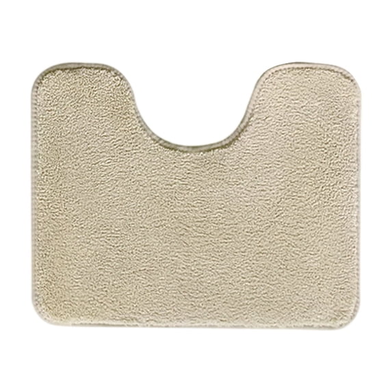 Toilet Rugs U Shaped Washable, 15.8"*19.7" Contour Bath Rugs for Toilet, Luxury Soft Microfiber U-Shaped Toilet Rug, Non Slip Absorbent Machine Washable Bathroom Mat for Toilet(Beige)