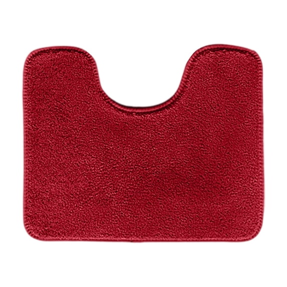 Toilet Rugs U Shaped Washable, 15.8"*19.7" Contour Bath Rugs for Toilet, Luxury Soft Microfiber U-Shaped Toilet Rug, Non Slip Absorbent Machine Washable Bathroom Mat for Toilet(Wine)