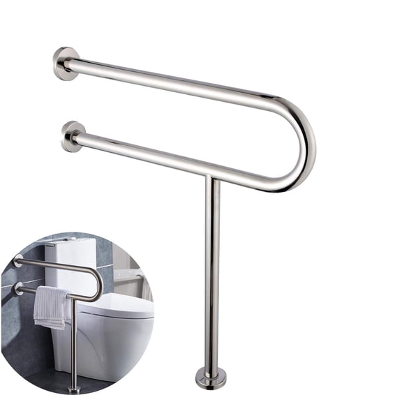 Toilet Safety Frame 23.5Inch Stainless Steel Bathroom Support Rail