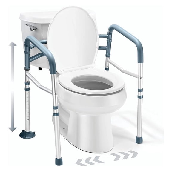 Toilet Safety Rail - Adjustable Detachable Toilet Safety Frame with Handles Heavy-Duty Toilet Safety Rails Stand Alone - Toilet Safety Rails for Elderly, Handicapped - Fits Most Toilets