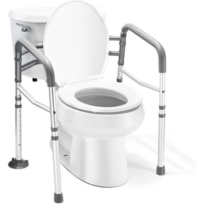 Toilet Safety Rail - Adjustable Detachable Toilet Safety Frame with Handles Heavy-Duty Toilet Safety Rails Stand Alone - Toilet Safety Rails for Elderly, Handicapped - Fits Most Toilets MedicalKingUsa
