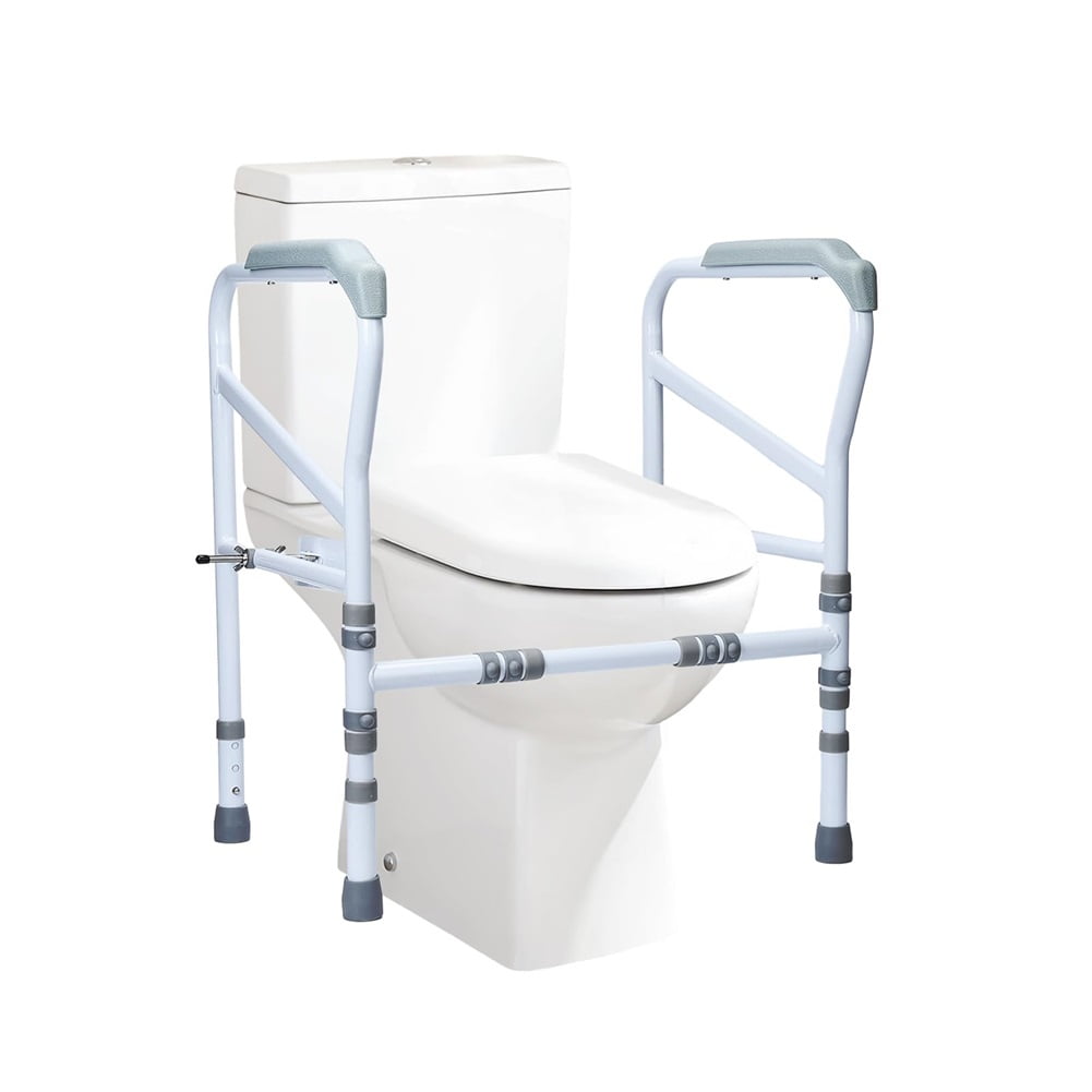 Toilet Safety Rail, Adjustable Height and Width Grab Bar Toilet Safety