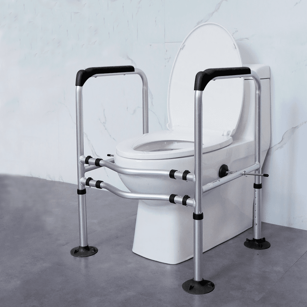 Toilet Safety Rail for Elderly, Height & Width Adjustable Toilet Safety