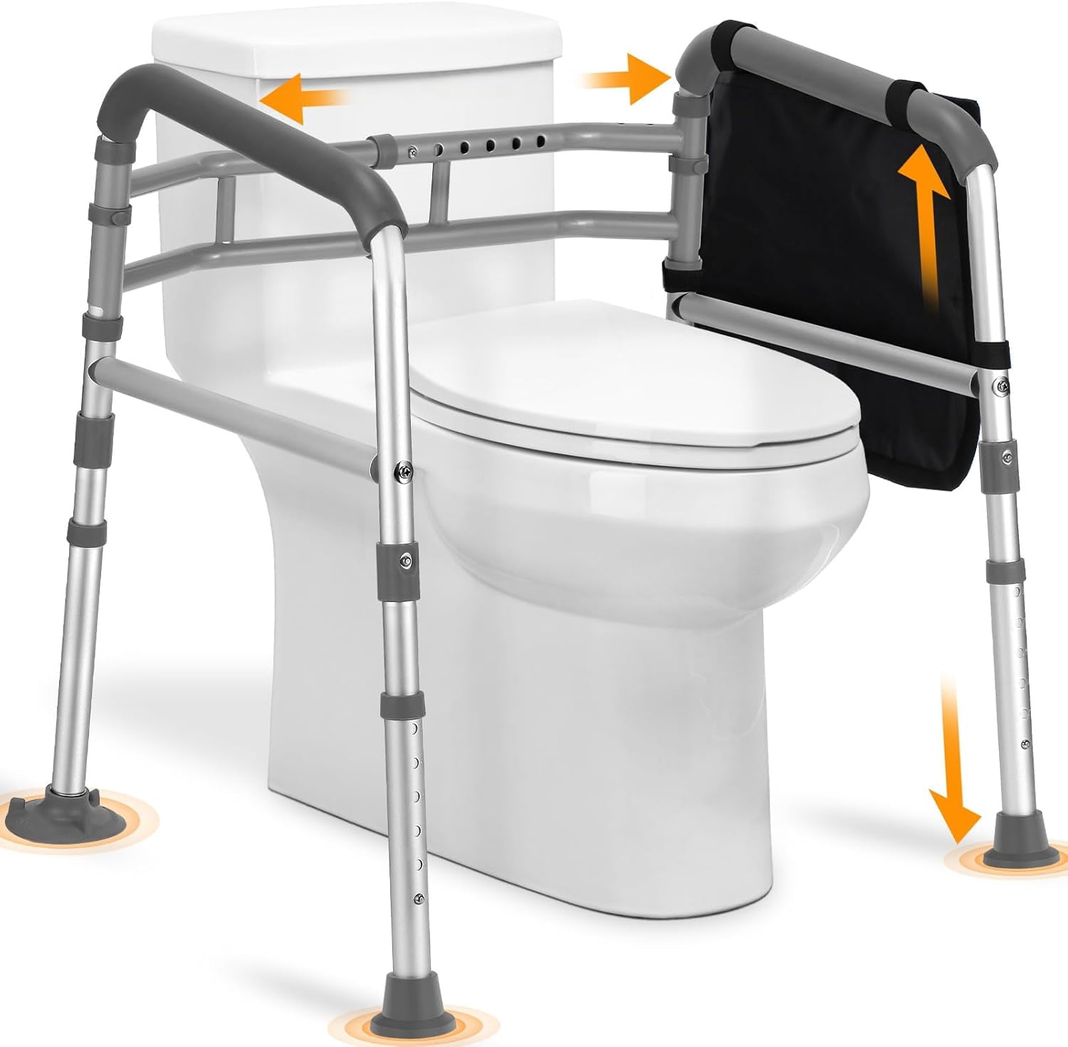 Toilet Safety Rails for Seniors, Adjustable Height & Width Toilet ...