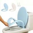 thumbnail image 1 of Toilet Seat under $5! Cagogo Round Toilet Seat, Soft Close Toilet Seat, Durable Plastic Toilet Seat with Cover, Easy Installation Toilet Seat for Standard Round Toilets, Quiet Closing Hinge, 1 of 9
