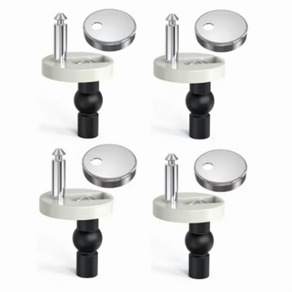 Toilet Seat Bolts & Screws Quick Release Top Hinge Fixings Expanding Rubber Top Nut Screws Toilet Seat Replacement Kit,4 x Toilet seat fixing bolts,Silver & White