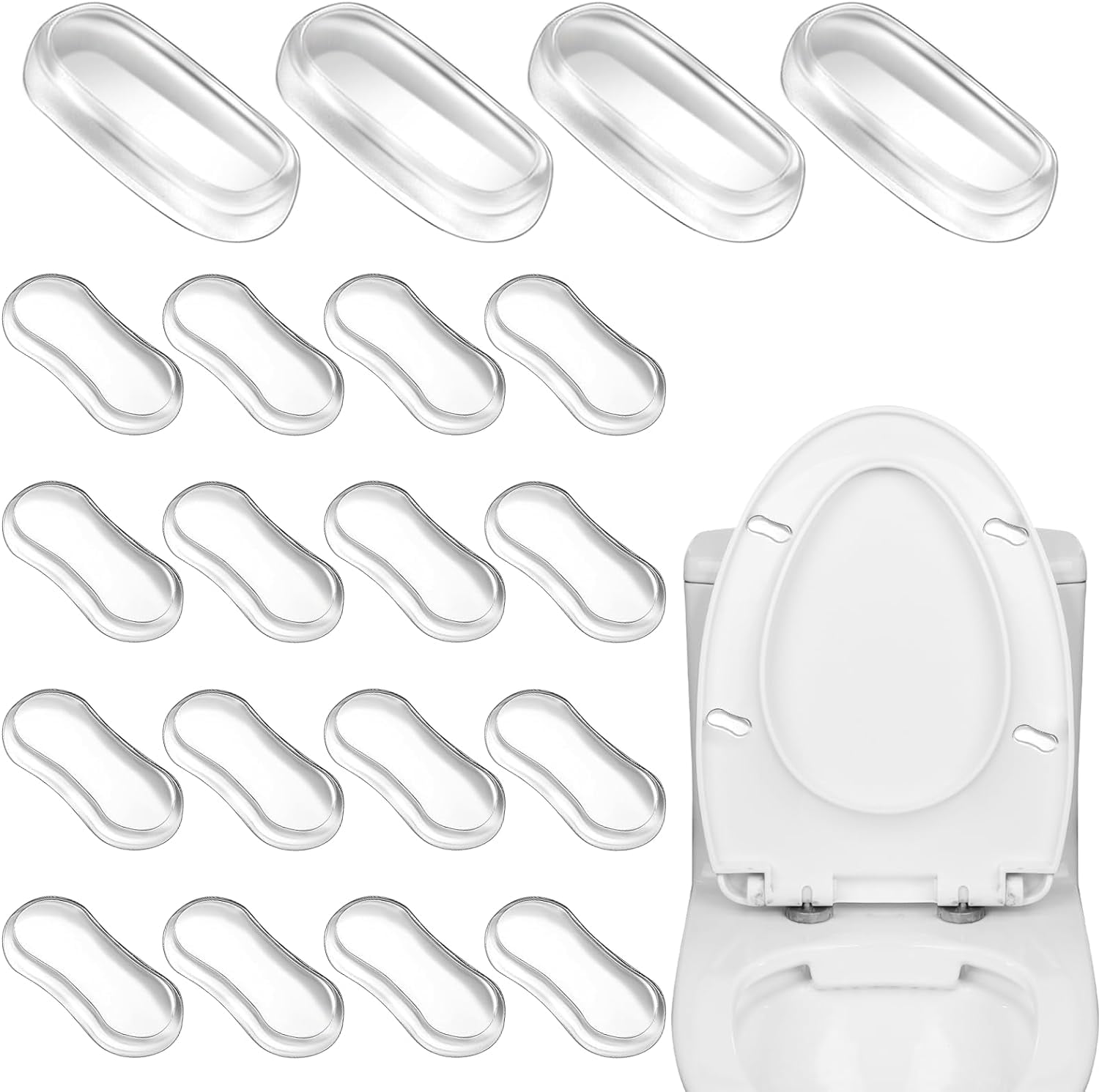 Toilet Seat Buffer, Pack of 20 Toilet Seat Bumpers, Toilet Seat Buffers