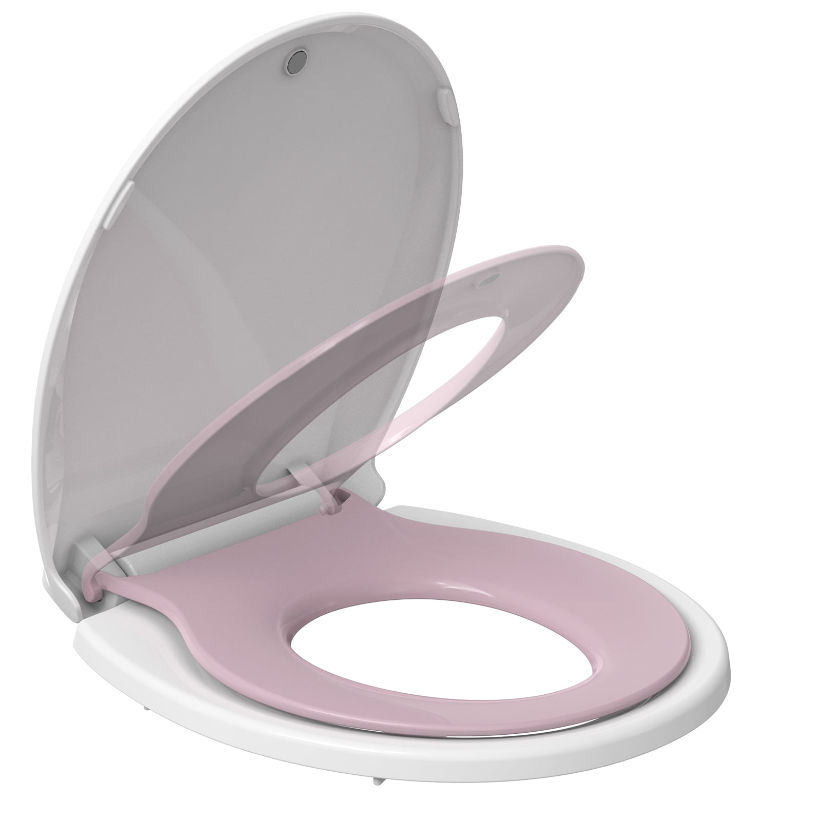 YASFEL Soft Close Round Toilet Seat - 16.5 Inch, Ergonomic Design, Thickened PP Plastic, Black