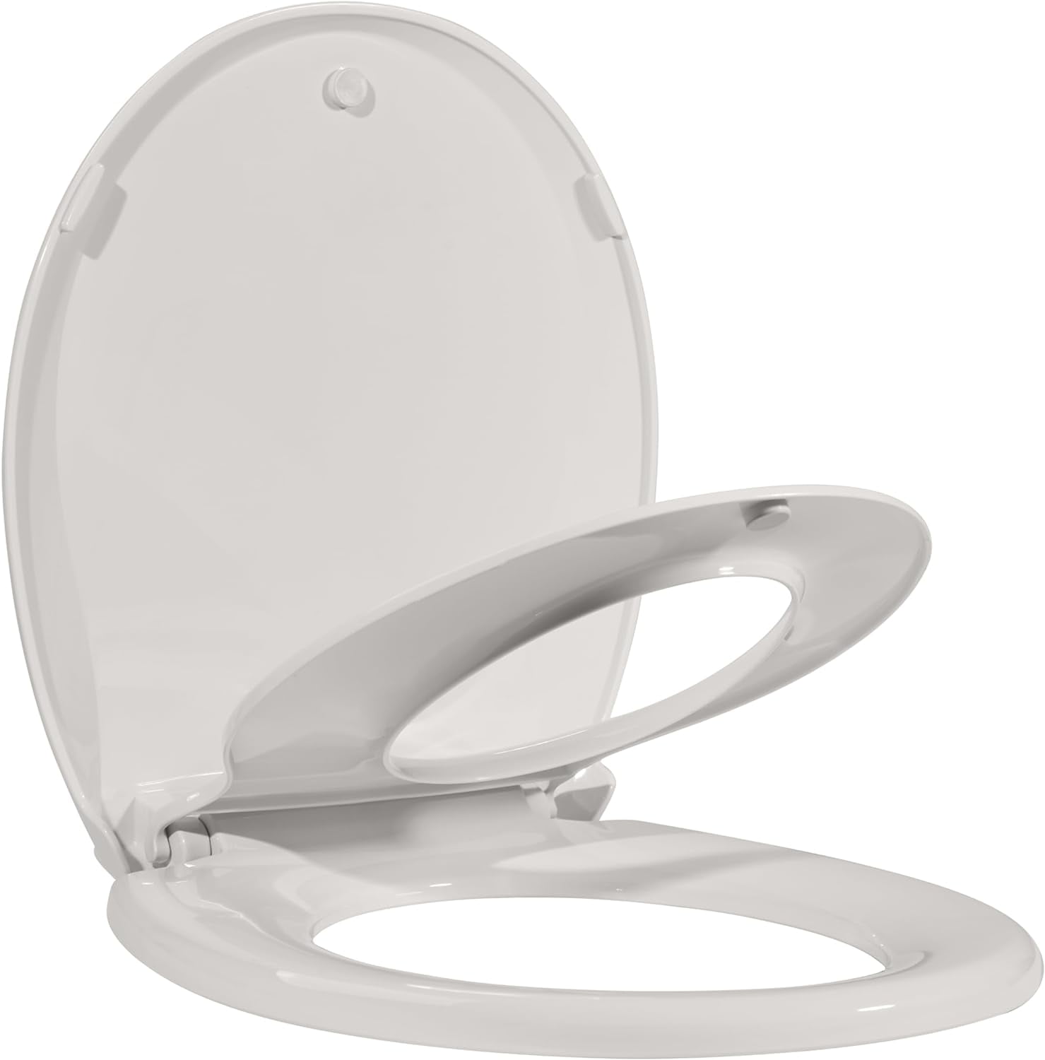 Toilet Seat with Built-in Potty Training Seat, Kids Potty Training, 2 in 1 Toilet Seat for Toddlers & Adults, Soft-Close, Comfortable, Removable That Will Never Loosen, Round, Yellow