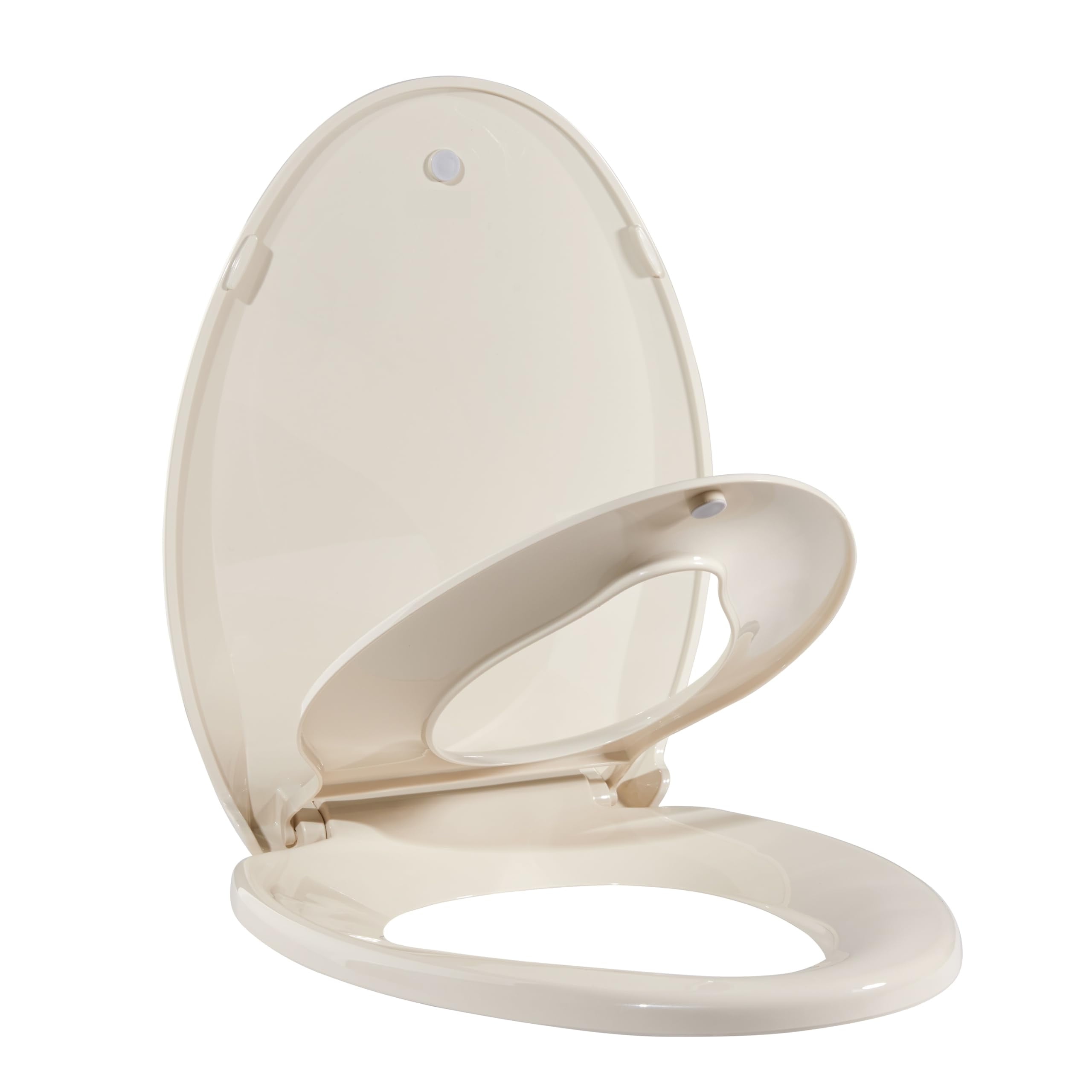 Toilet Seat with Built-in Potty Training Seat,Kids Potty Training,Toddler Toilet Seat,2 in 1 Toilet Seat for Toddlers & Adults,Soft-Close, Comfortable,Removable That Will Never Loosen, Round