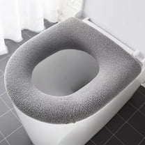 Toilet Seat Cover, 1PC Bathroom Soft Thicker Toilet Seat Cover, Easy Installation Washable and Comfortable Warmer Toilet Lid Seat Cover (Gray)