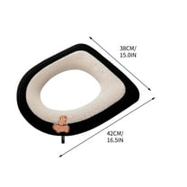Toilet Seat Cover Black Fluffy Cushion All Season Comfort Bathroom Mat Waterproof Toilet Seat Pad