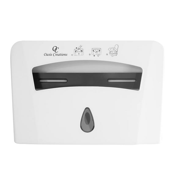Toilet Seat Cover Dispenser by Oasis Creations –Wall Mount – Heavy Duty Commercial or Residential – White