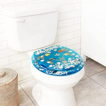 Toilet Seat Cover Fish Blue 17''