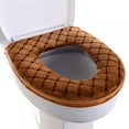 thumbnail image 1 of Toilet Seat Cover Pads, Washable Toilet Seat Cushion Mat Winter Soft Warm Plush Toilet Seat Lid Cover Pads,17x14.65 in,Browm, 1 of 7