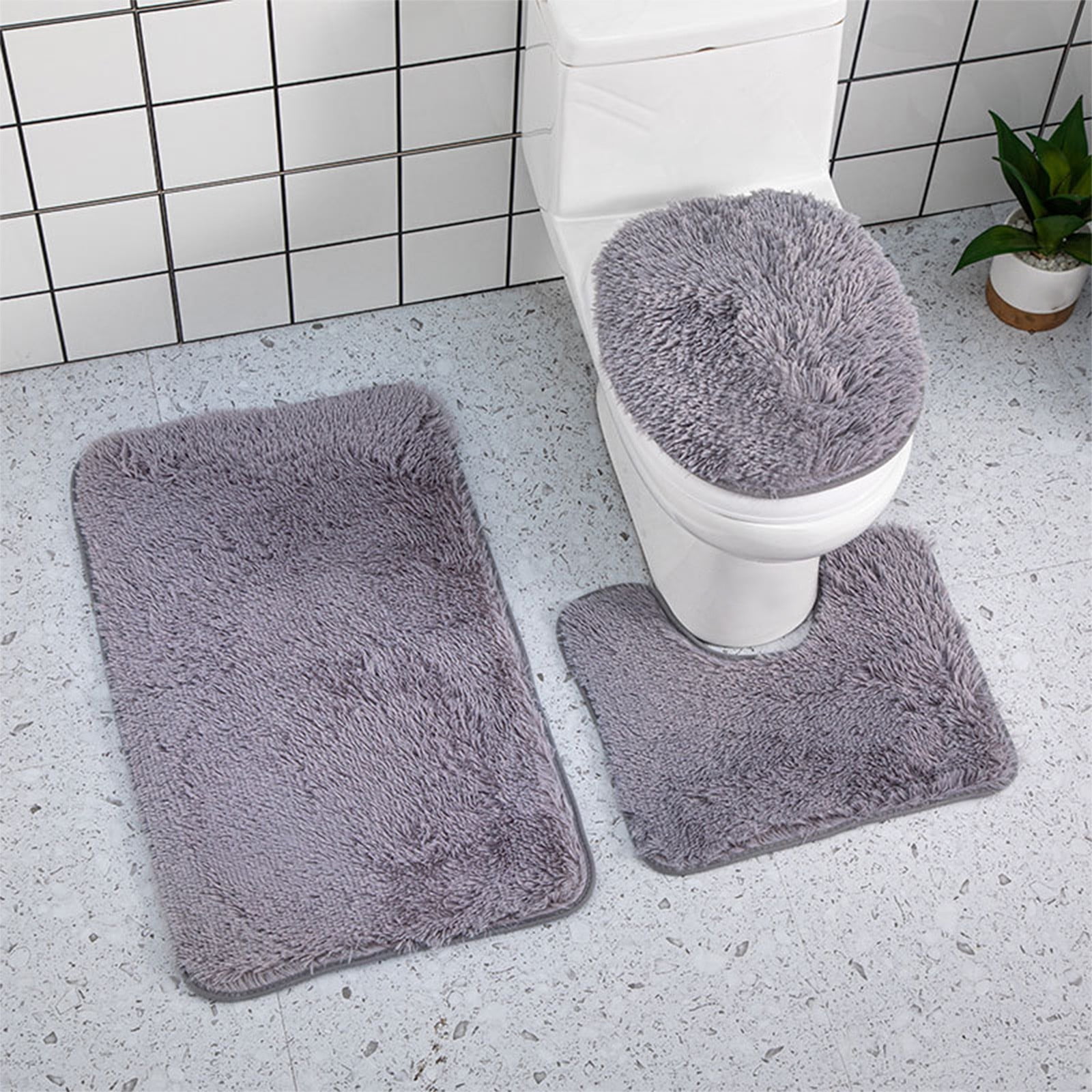 Toilet Seat Cover Set,3 Piece Bathroom Rug Set With Toilet Lid Cover ...