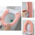 thumbnail image 1 of Toilet Seat Cover - Soft Thicker Warmer with Snaps Fixed Stretchable Washable Fiber Cloth Reusable Easy Installation Cleaning (Pink), JASKFLY, 1 of 9