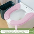 thumbnail image 1 of Toilet Seat Cover Warmer With Handle,Bathroom Soft Thicker Warmer Stretchable Washable Cloth Toilet Seat Cover Pads,U-Shaped Scrubbable Wash Suitable for Bathroom, 1 of 2