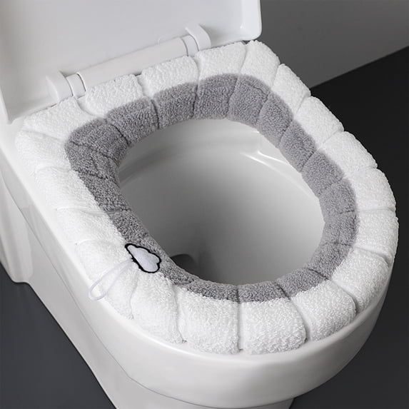 Toilet Seat Cover Warmer, Soft Washable Fabric, Universal Fit for Round and Elongated Seats, Easy Llation Bathroom Comfort, Topliu