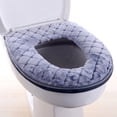 thumbnail image 1 of Toilet Seat Cover, Washable Toilet Seat Cover Pads, Soft Thicker Cushions for Bathroom Toilet, Reusable Toilet Seat with Zipper, Warmer Toilet Cover Pads for Winter Gray 16.93x14.96 In (1Pcs), 1 of 3