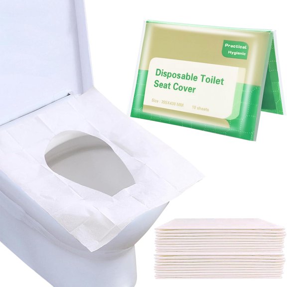 Toilet Seat Covers Disposable, 20pcs Flushable Travel Disposable Toilet Seat Covers for Adults Kids Potty Training, Travel Essential Accessories for Airplane, Road Trips, Camping