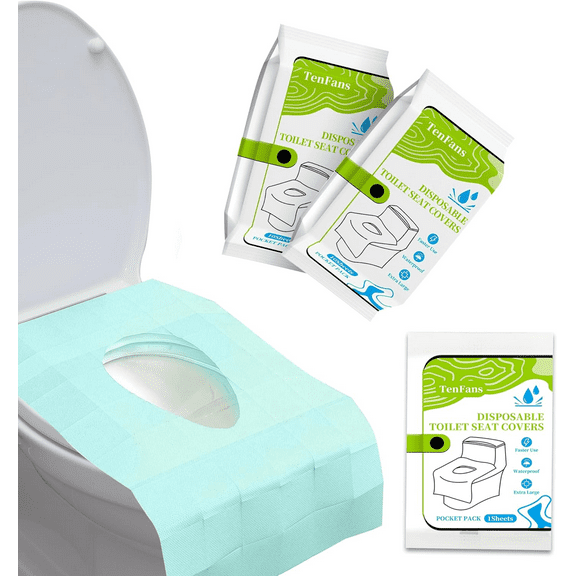 Toilet Seat Covers Disposable Travel Pack 20 count, Waterproof, Faster use-Sticker free, XL Disposable Toilet Seat Cover for Adults Kids,  Individually for Public Restroom/Airplane/Outdoors