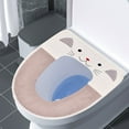 thumbnail image 1 of Toilet Seat Cushion, Cats Design, With Adhesive Buckle Handle, Soft Material, Comfortable Stylish, Easy to Clean, Fits Standard Seats, Protective Barrier, Home Office Use, 1 of 5